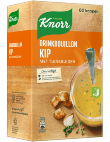 Knorr Drinkbouillon Kip, 80 zakjes